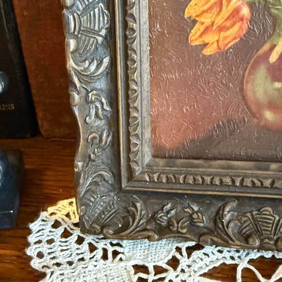1940's Moody Floral in Ornate Frame - Picture 6 of 12